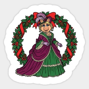 Muppet Christmas Carol - Miss Piggy's Elegant Christmas Wreath Sticker